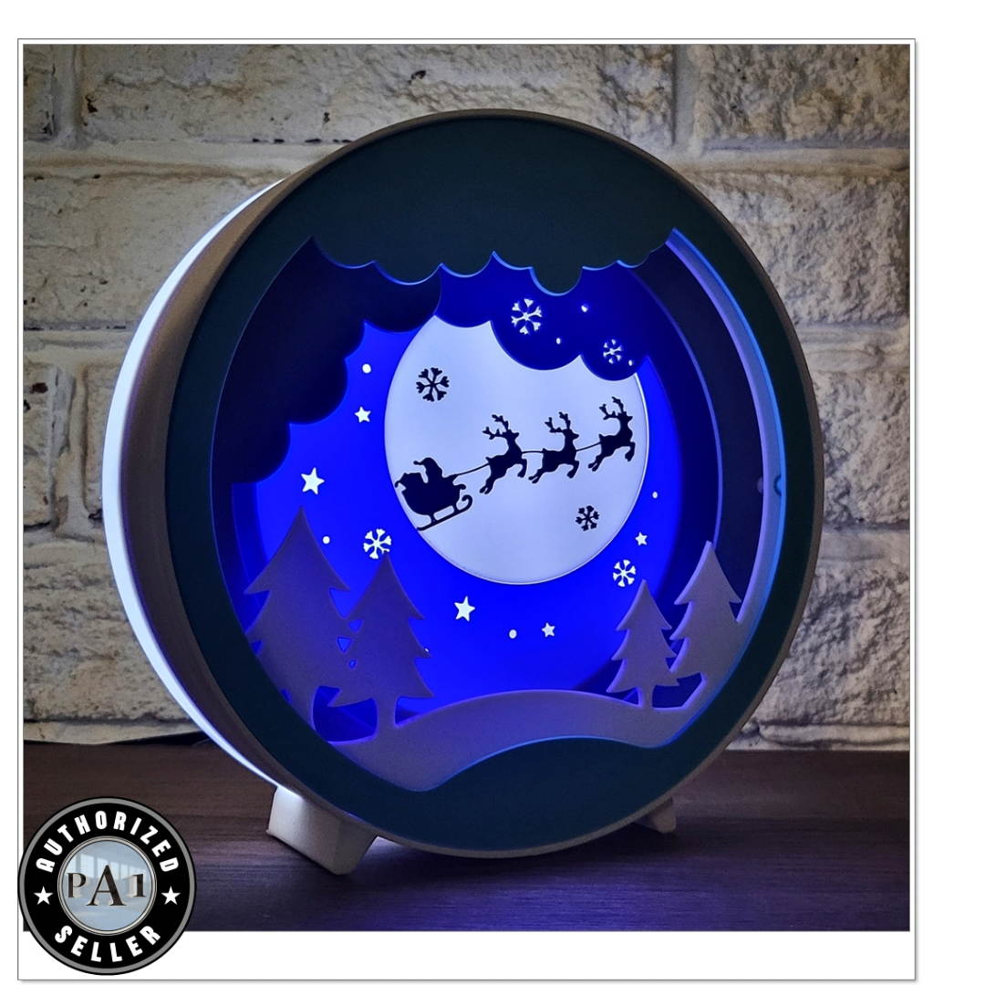 Lamp, Santa Shadow Box