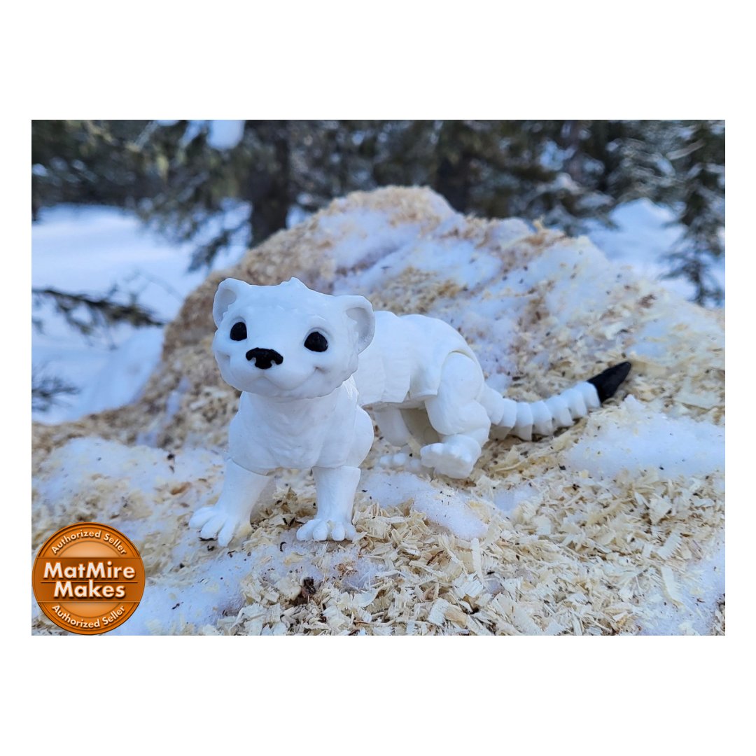 Articulated Alaskan Ermines, Desk Toy, Adult Sensory toys.