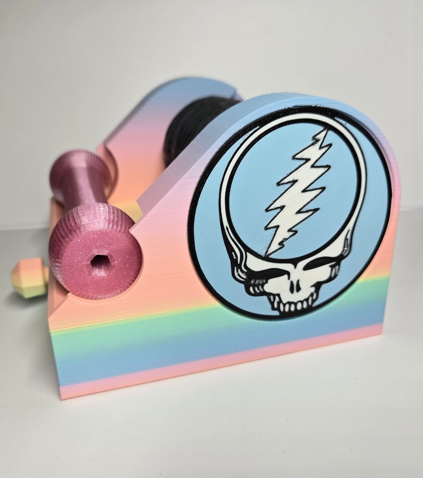Skeleton Sinew Stand/Tool Storage With Pleating Tools, Matte Rainbow Stealie