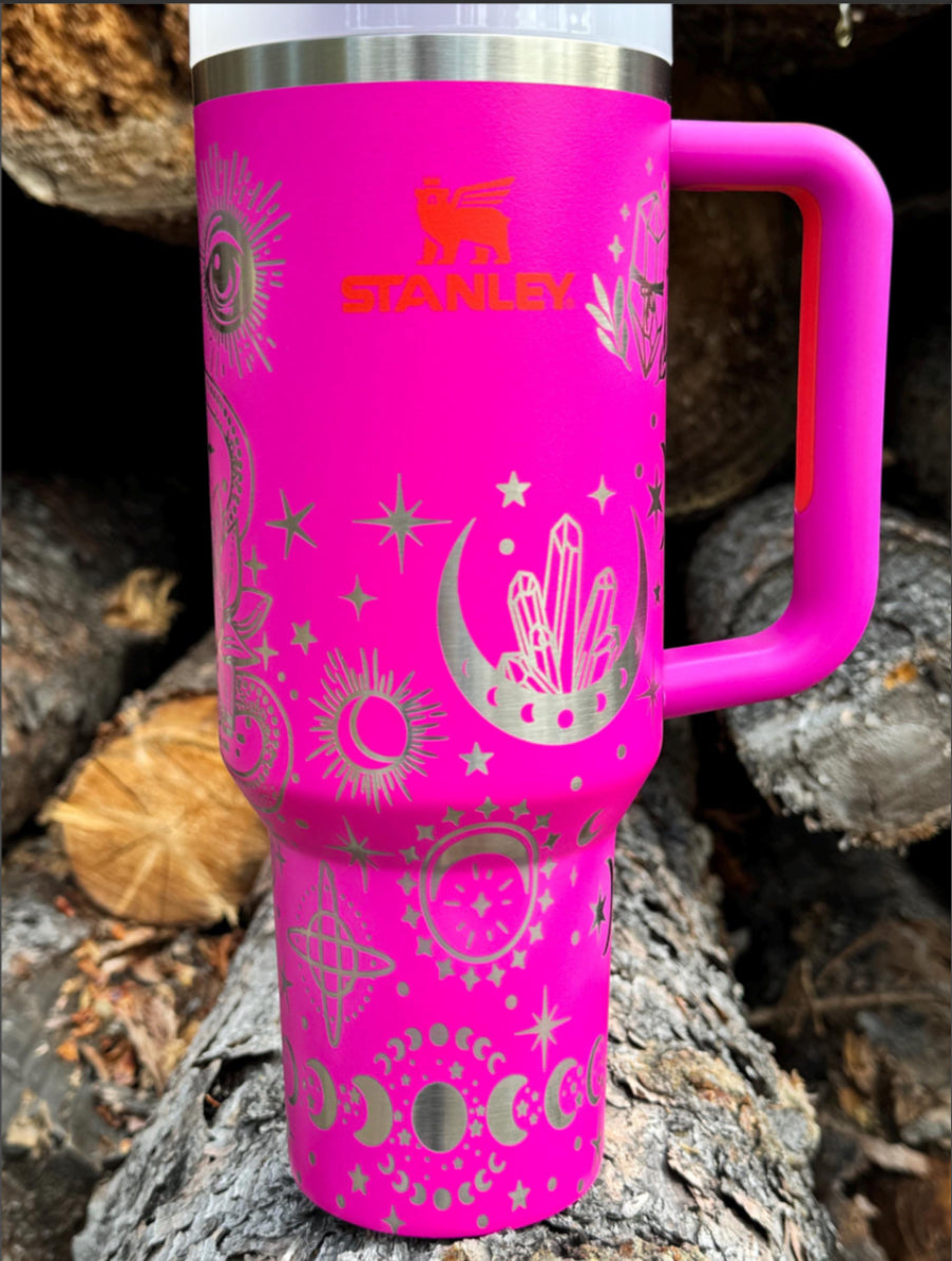 Stanley Engraved Celestial print,  40 oz Tumbler.