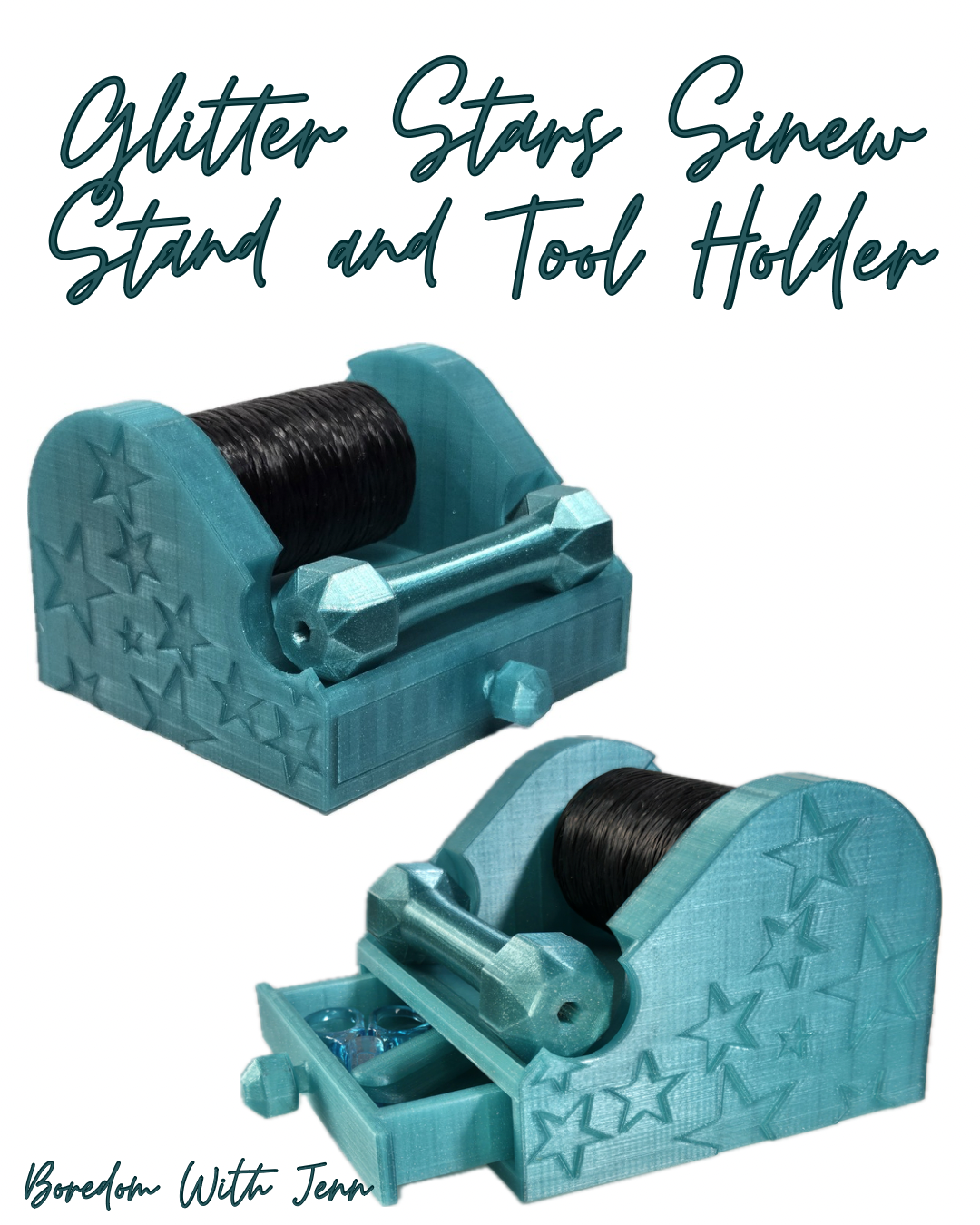 Sinew Stand with Tool Storage, Glitter Stars.