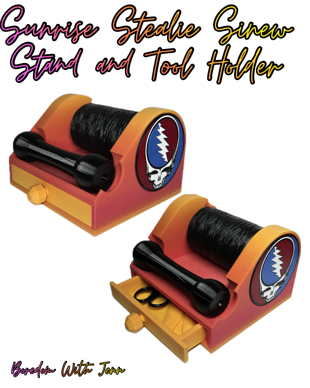 Sunrise Stealie Sinew Stand with Tool Storage.