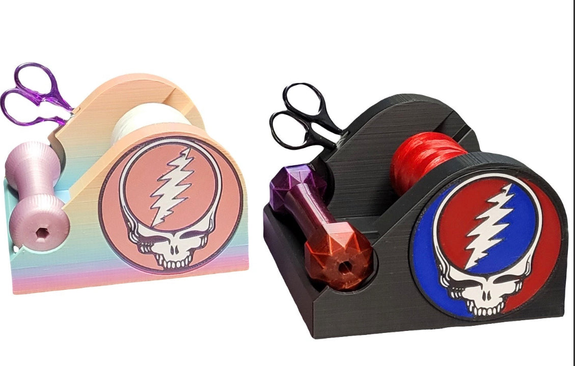 Skeleton Sinew Stand/Tool Storage With Pleating Tools, Matte Rainbow Stealie