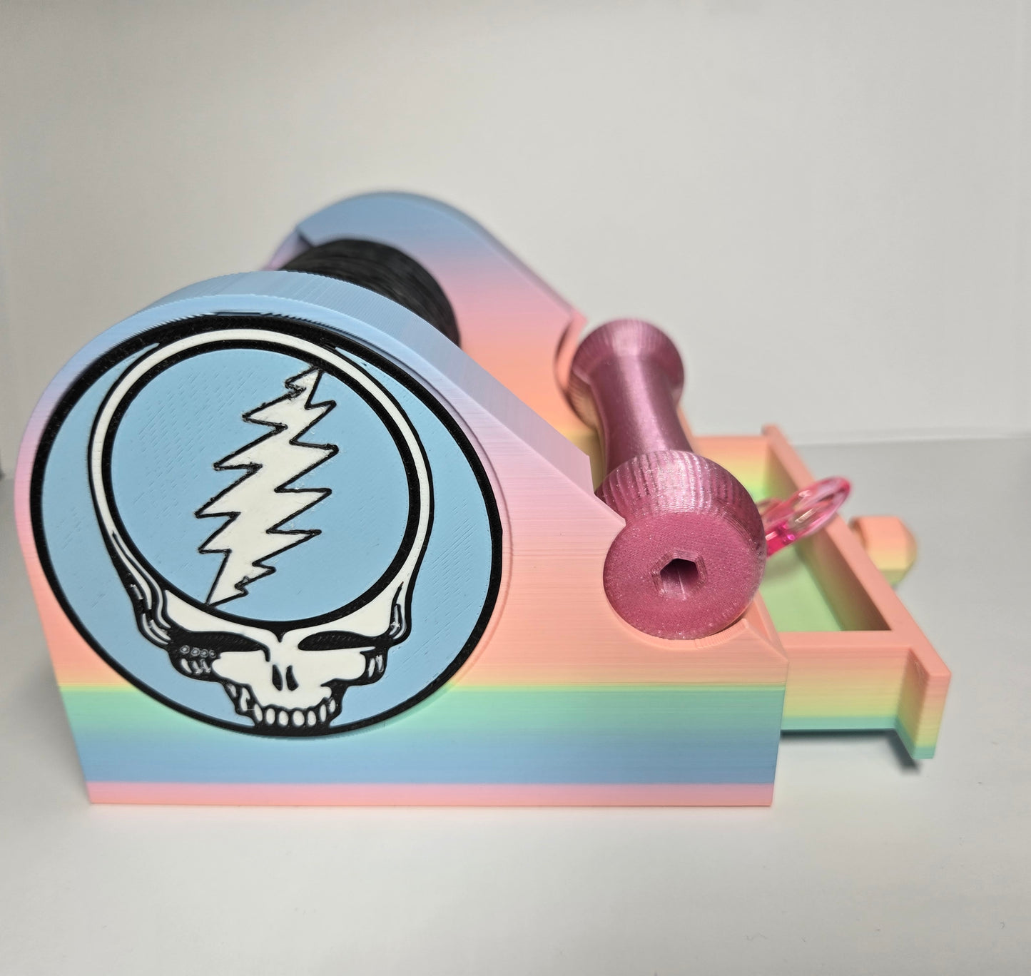 Skeleton Sinew Stand/Tool Storage With Pleating Tools, Matte Rainbow Stealie