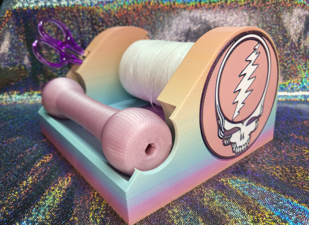 Skeleton Sinew Stand/Tool Storage With Pleating Tools, Matte Rainbow Stealie