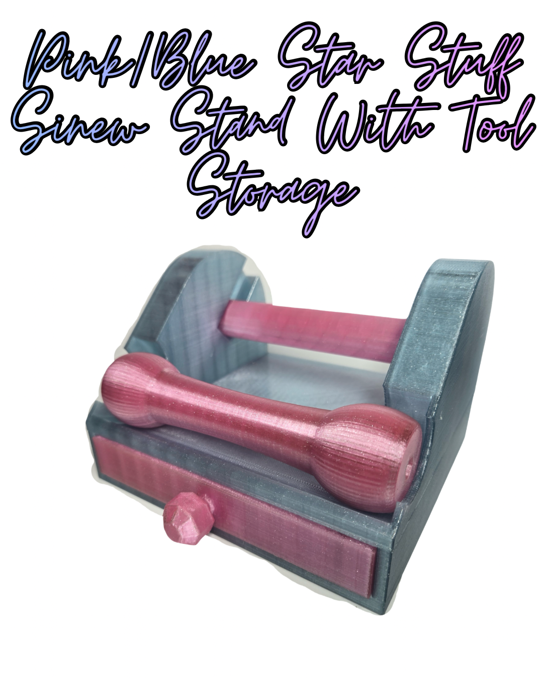 Sinew Stand With Tool Storage Pink and Blue Star Stuff, No Restock on this Color.