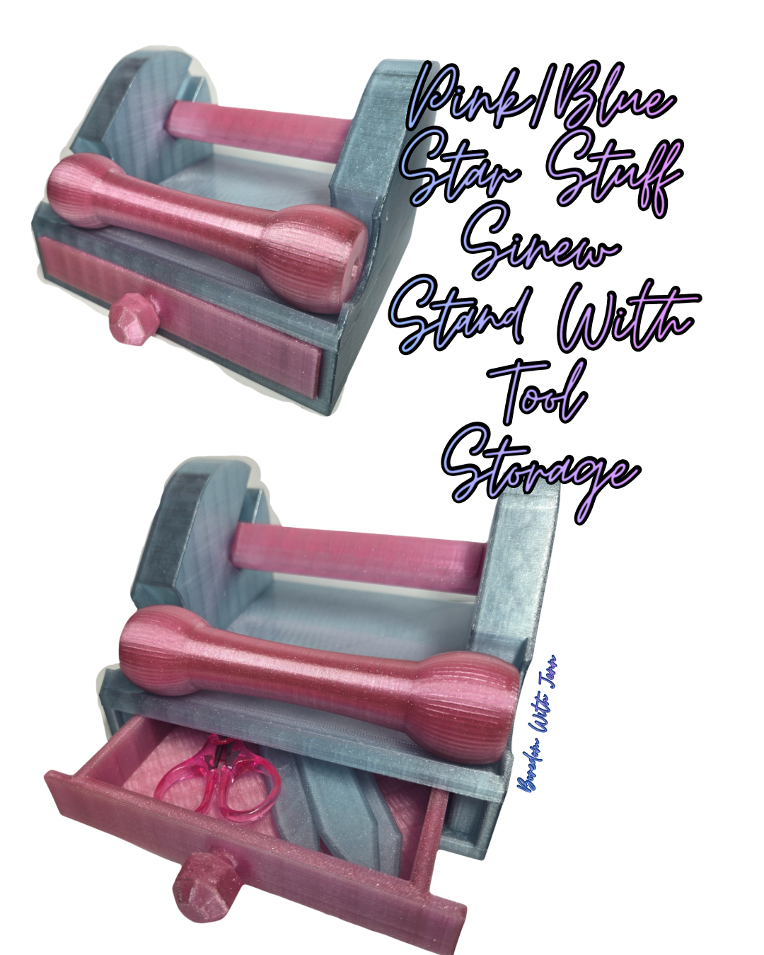 Sinew Stand With Tool Storage Pink and Blue Star Stuff, No Restock on this Color.