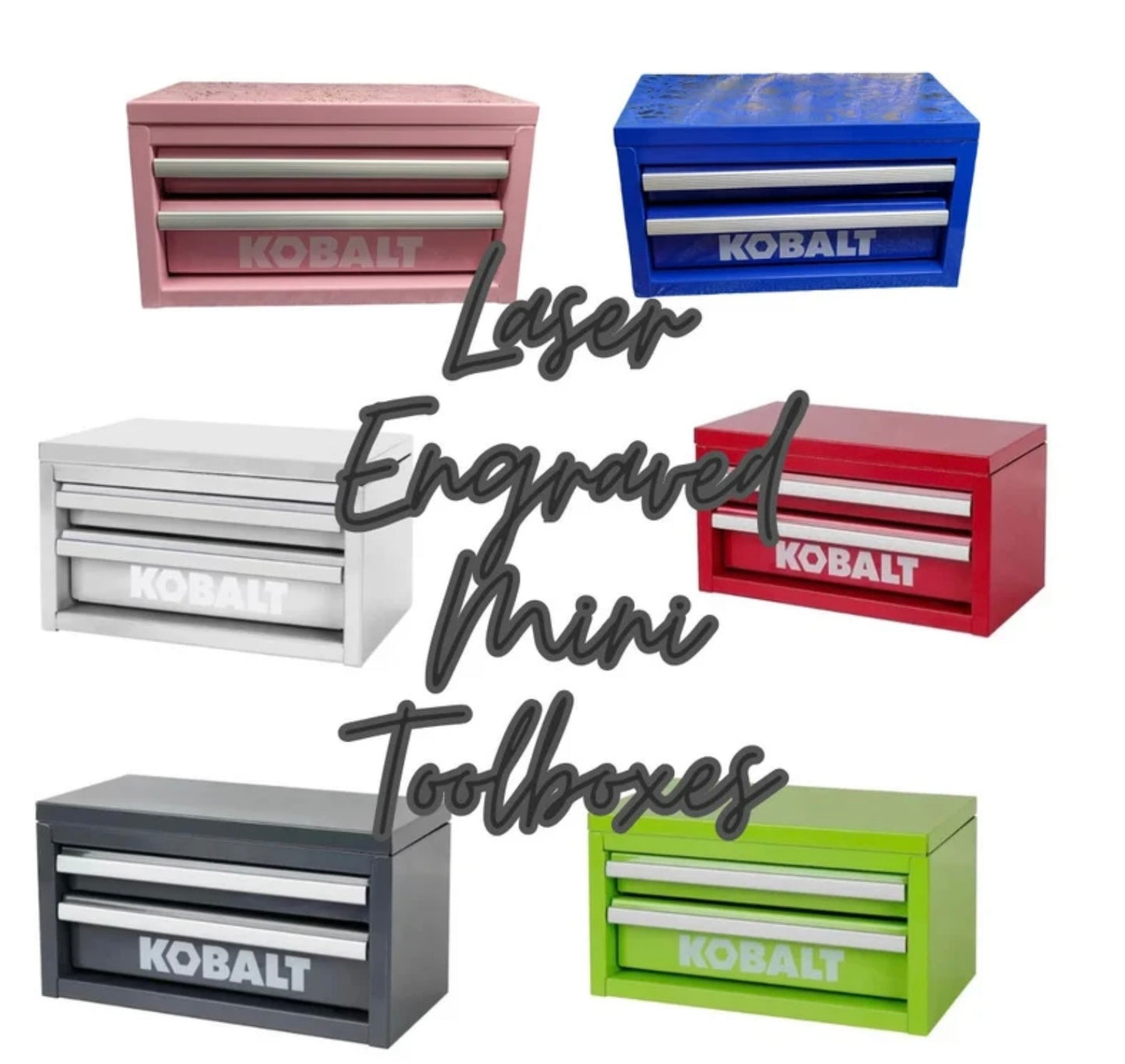 Kobalt Mini Toolbox, Engraved Cannabis leaves.