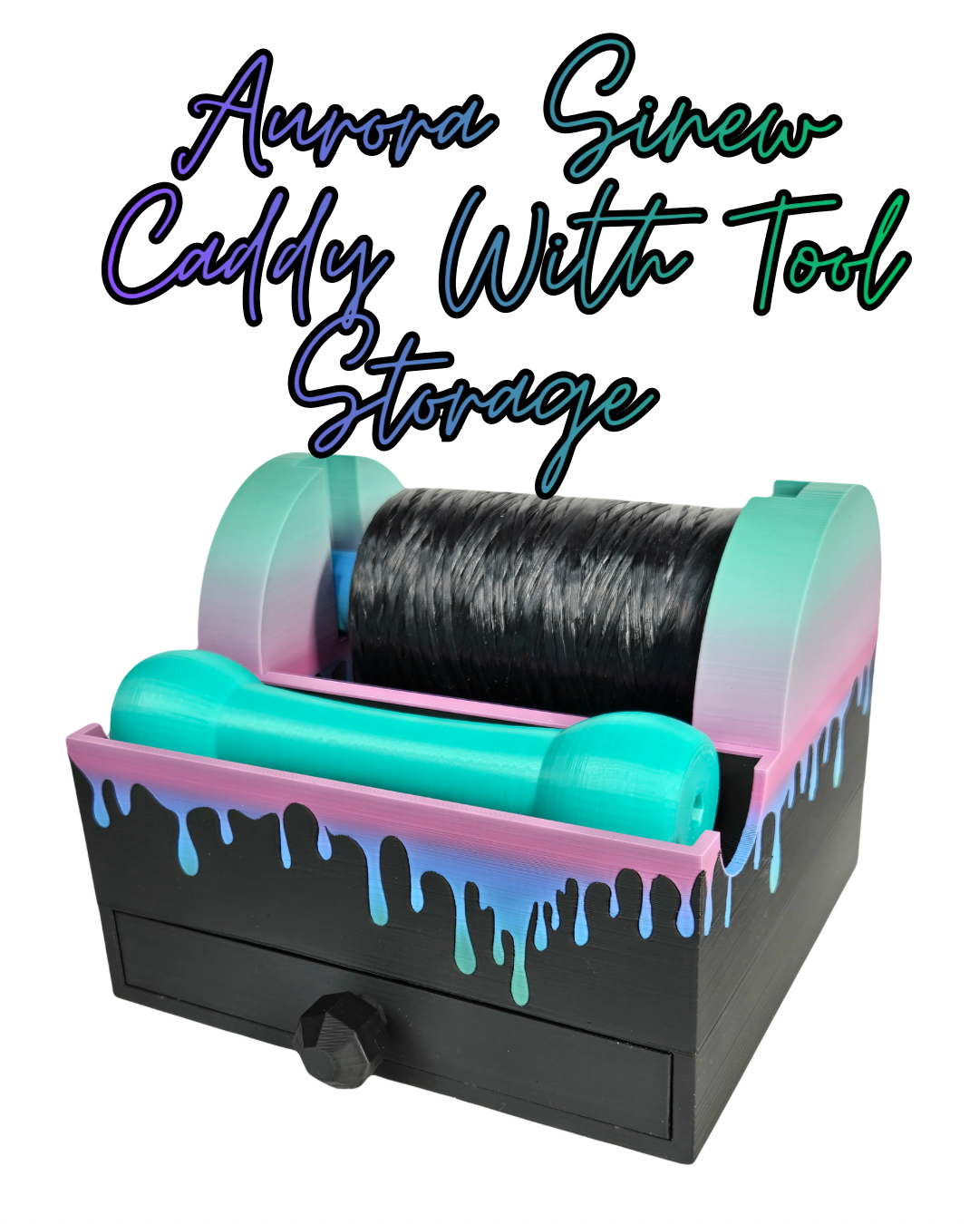 Sinew Caddy With Tool Storage, Aurora Drips, No Restock.