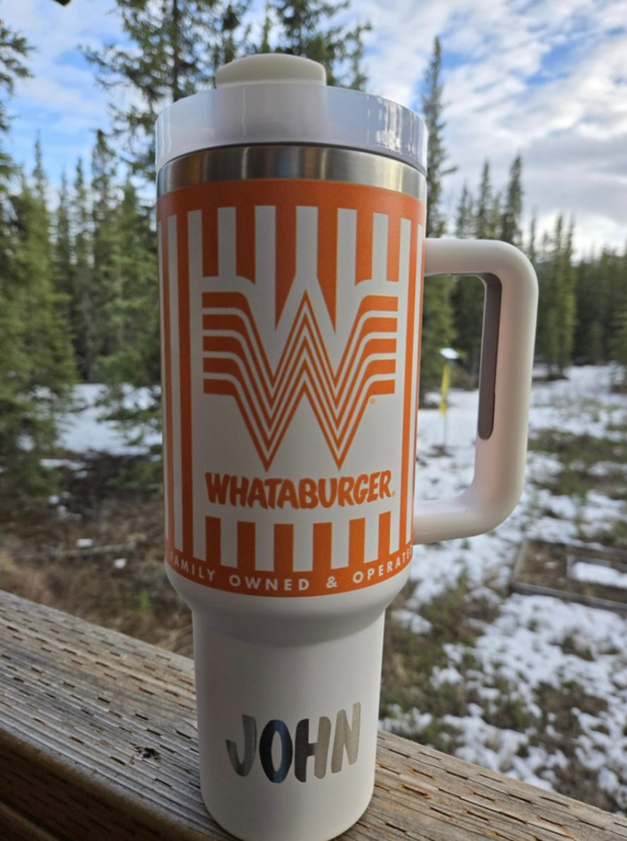 WhatAburger Engraved Name 40 Tumbler