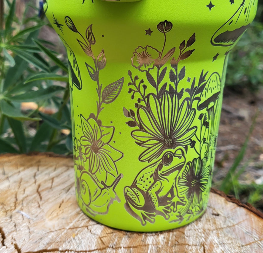 Stanley Engraved Fairies and Mushrooms 40 oz Tumbler.