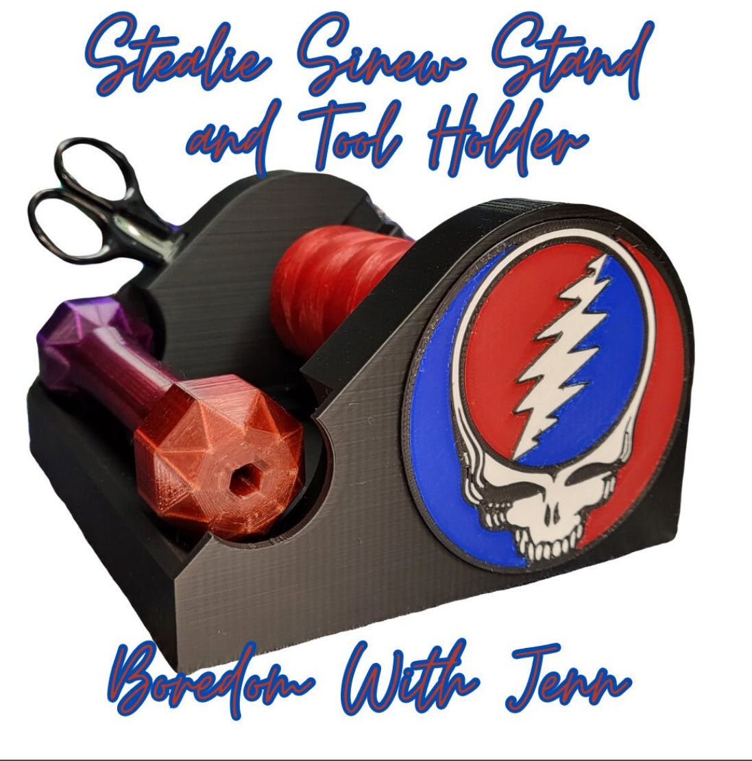 Skeleton Sinew Stand/Tool Storage With Pleating Tools,  Plain Color Stealie.