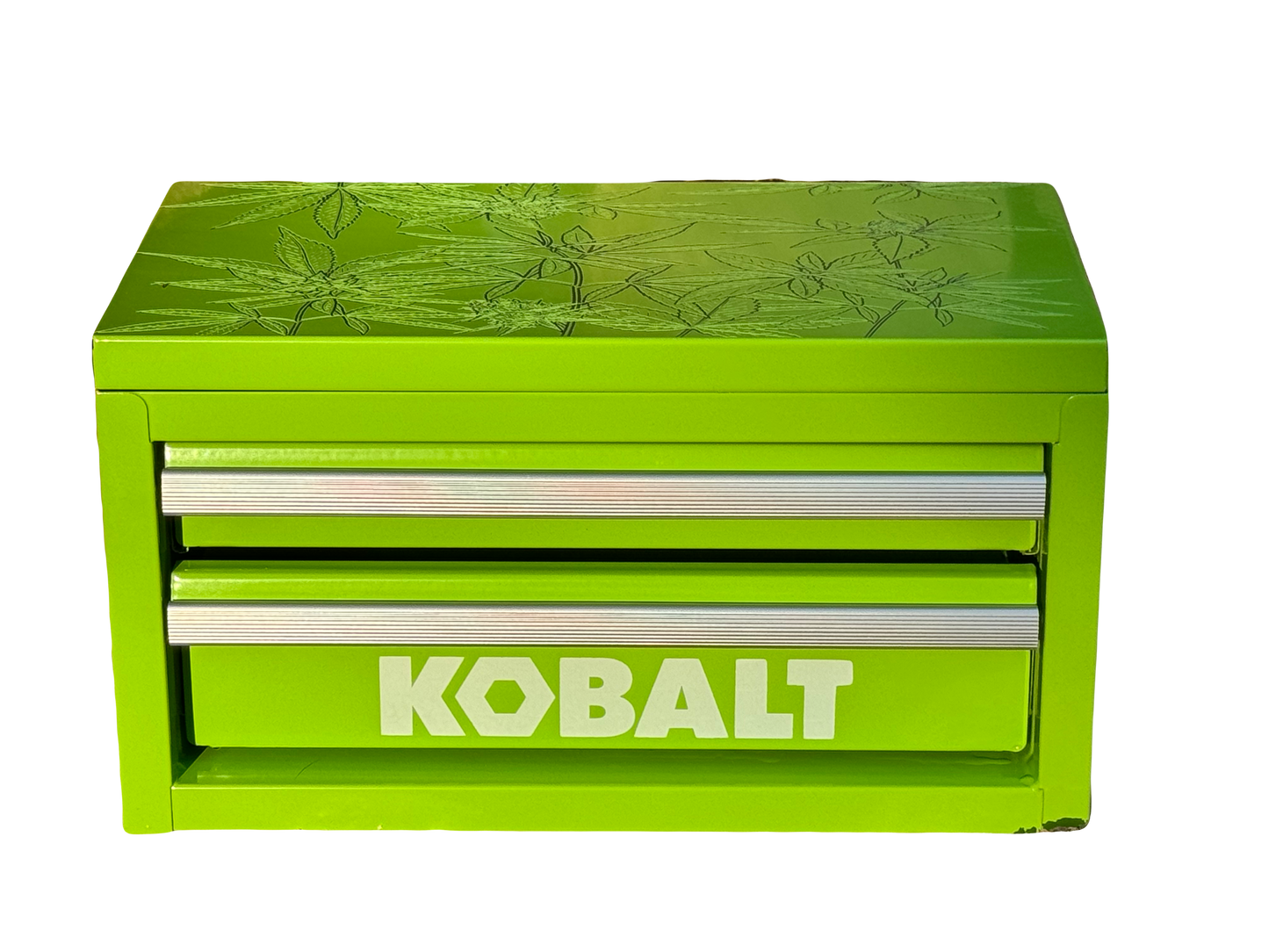 Kobalt Mini Toolbox, Engraved Cannabis leaves.